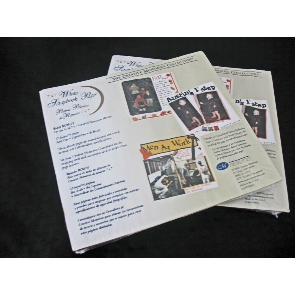 1 pkg NIP Creative Memories 7x7 White Scrapbook Pages multiple available